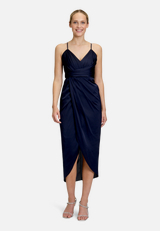 Abendkleid mit Raffung / Modellfoto Vorderseite