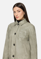Kunstleder-Jacke mit Kragen / Detailbild
