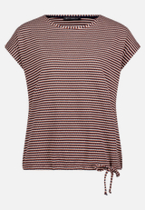 Print-T-Shirt strukturiert mit Tunnelzug / Vorderseite
