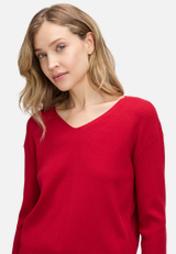 Feinstrickpullover mit V-Ausschnitt / Detailbild