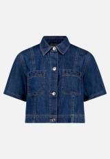 Jeansjacke mit Kragen / Vorderseite