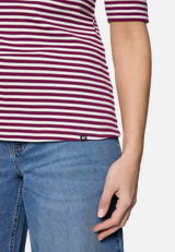 Ringelshirt  mit U-Boot Ausschnitt  / Detailbild