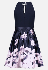 Cocktailkleid mit Blumenprint / Rückseite