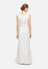 Abendkleid mit Raffung / Modellfoto Rückseite