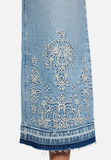 Jeans  mit Stickerei 7/8 Länge  / Detailbild