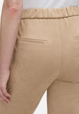 Kunstlederhose Flared aus Velour / Detailbild