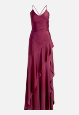 Abendkleid mit Volant / Vorderseite