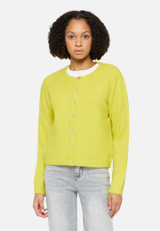 Strick-Cardigan mit Rundhalsausschnitt / Modellfoto Vorderseite