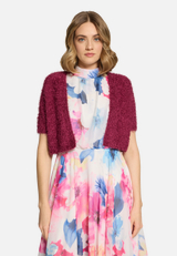 Sommer-Strickjacke mit Effektgarn / Modellfoto Vorderseite