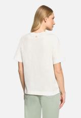 Printshirt mit Rundhalsausschnitt / Modellfoto Rückseite