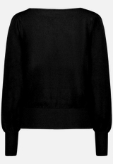 Feinstrickpullover  mit U-Boot Ausschnitt  / Rückseite