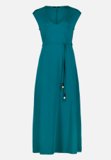 Jerseykleid  Maxi mit Bindegürtel / Vorderseite