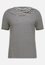 Ringelshirt mit Raffung / Vorderseite