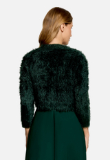Strickbolero mit Struktur / Modellfoto Rückseite