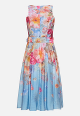 Cocktailkleid mit Blumenprint / Rückseite