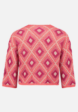 Casual-Strickjacke mit 3/4 Arm / Rückseite