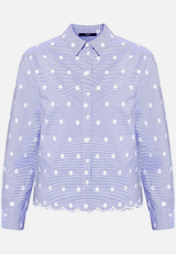 Bluse mit Streifen und Stickerei / Vorderseite