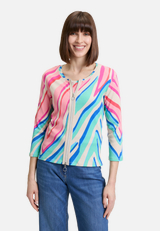 Shirtjacke mit Rippenstruktur / Modellfoto Vorderseite