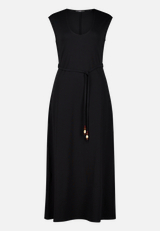 Jerseykleid  Maxi mit Bindegürtel / Vorderseite