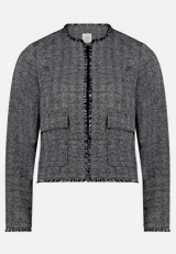 Jerseyjacke mit Fransen / Vorderseite