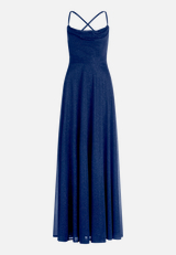 Abendkleid mit Wasserfallausschnitt / Vorderseite