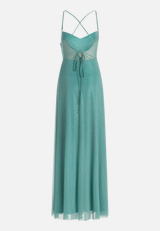 Abendkleid im Glitzer-Look / Rückseite