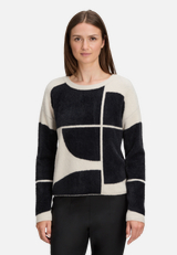 Strickpullover mit Jacquard / Modellfoto Vorderseite