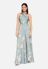 Abendkleid mit Blumenprint / Modellfoto Vorderseite