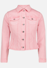 Jeansjacke tailliert mit Knopfleiste / Vorderseite
