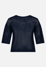 Strickpullover mit Lochmuster / Rückseite