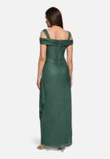 Abendkleid im Glitzer-Look / Modellfoto Rückseite
