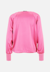 Satinbluse mit Strickbündchen / Rückseite