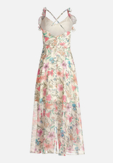 Abendkleid mit Volant / Rückseite