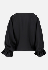 Satin-Bluse mit Fledermausärmeln / Rückseite