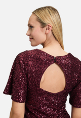 Pailletten-Bluse mit Flügelärmeln / Detailbild