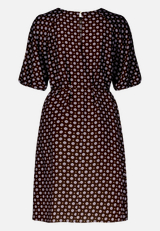 Gemustertes Minikleid mit Bindegürtel  / Rückseite