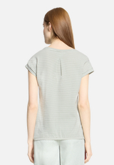 Casual-Shirt mit Gummizug / Modellfoto Rückseite
