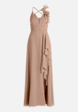 Chiffonkleid mit Volant / Vorderseite