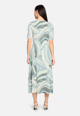 Midikleid mit Raffung / Modellfoto Rückseite