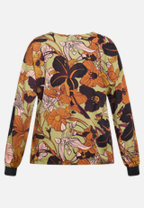 Oversize-Bluse mit Rippbündchen / Rückseite