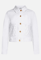 Jeansjacke mit Lochmuster / Vorderseite