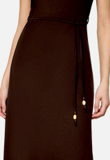 Jerseykleid  Maxi mit Bindegürtel / Detailbild