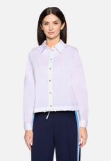 Casual-Bluse mit Bindegürtel / Modellfoto Vorderseite