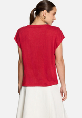 Basic-T-Shirt  mit V-Ausschnitt / Modellfoto Rückseite