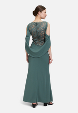Abendkleid mit Spitze / Modellfoto Rückseite