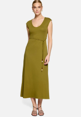 Jerseykleid  Maxi mit Bindegürtel / Modellfoto Vorderseite