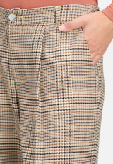 Karo-Hose mit Bundfalten / Detailbild