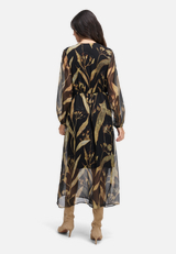 Midikleid langarm / Modellfoto Rückseite