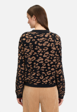 Strick-Cardigan mit Jacquard / Modellfoto Rückseite