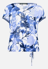 Printshirt mit Raffung / Vorderseite